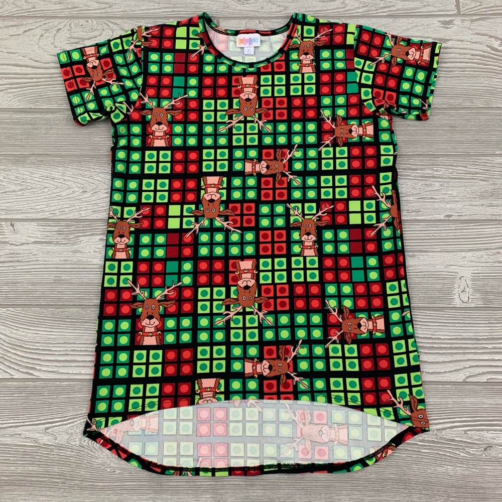 EUC LuLaRoe Christmas Kids Gracie 12